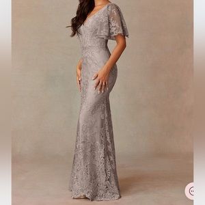 Azazie Mermaid Lace Floor-Length Dress